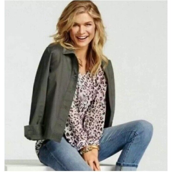 CAbi Jackets & Blazers - Cabi Crossroads Utility Jacket Style 5298 Army Green Button Front Size Medium